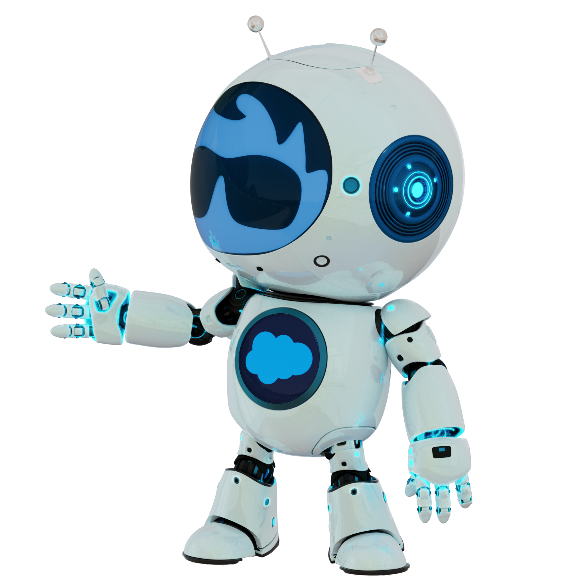 Agent Astro giving a peace sign